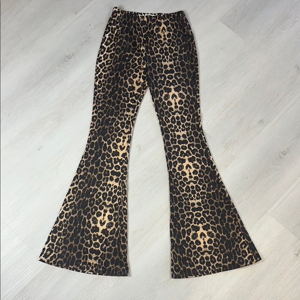 Leopard Print Flared Pants